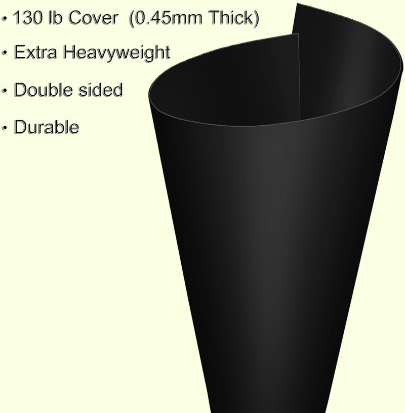COLOANDUS Extra Heavyweight Cardstock Black 50 Sheets 130 lb Cover (17pt), 8.5 x 11 Inches for Arts and Craft, Drawing, DIY Projects - Image 2
